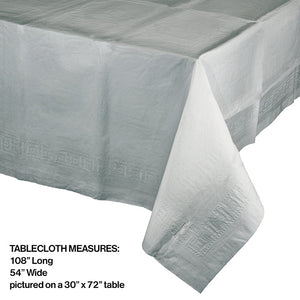 Bulk Pack of 2 Shimmering Silver Tablecover 54"X 108" Polylined Tissue