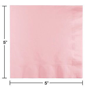 Bulk Pack of 60 Classic Pink Beverage Napkins