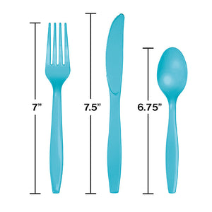 Bulk Pack of 48 Bermuda Blue Assorted Plastic Cutlery