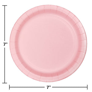 Bulk Pack of 24 Classic Pink Paper Dessert Plates