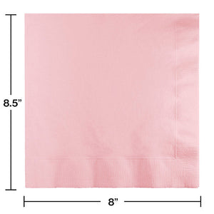 Bulk Pack of 50 Classic Pink Dinner Napkins 3Ply 1/4Fld