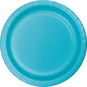 Bulk Pack of 48 Bermuda Blue Paper Dessert Plates