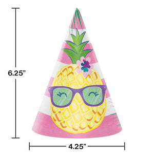 Bulk Pack of 16 Pineapple Party Hats