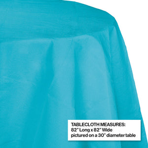 Bulk Pack of 2 Bermuda Blue 82" Round Polylined Tissue Tablecover