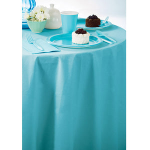 Bulk Pack of 2 Bermuda Blue 82" Round Polylined Tissue Tablecover