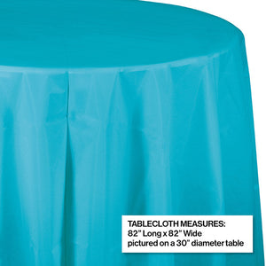 Bulk Pack of 2 Bermuda Blue 82" Round PlasticTablecover