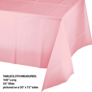 Bulk Pack of 3 Classic Pink Plastic Tablecover 54" X 108"