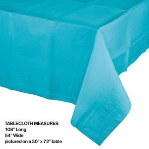 Bulk Pack of 2 Bermuda Blue Tablecover 54"X 108" Polylined Tissue