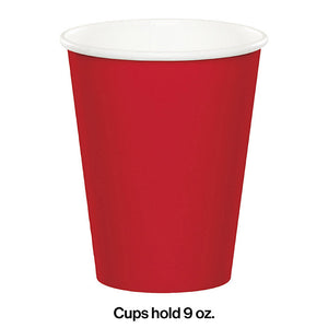 Bulk Pack of 24 Classic Red Hot/Cold Paper Cups 9 Oz