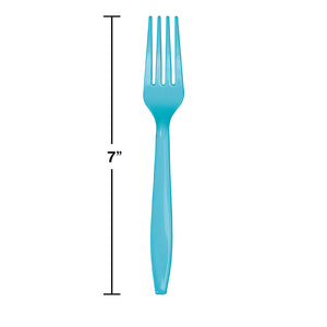 Bulk Pack of 48 Bermuda Blue Plastic Forks