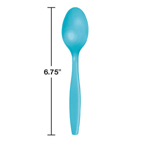 Bulk Pack of 48 Bermuda Blue Plastic Spoons