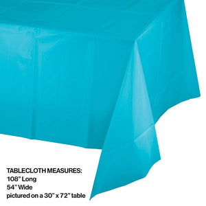 Bulk Pack of 2 Bermuda Blue Tablecover Plastic 54" X 108"