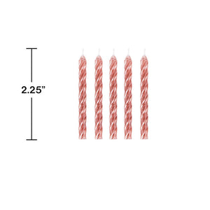 Bulk Pack of 48 Rose Gold Spiral Candle