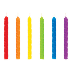 Bulk Pack of 120 Spiral Rainbow Candles