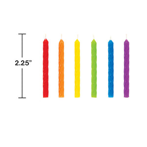 Bulk Pack of 120 Spiral Rainbow Candles