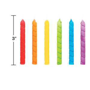 Bulk Pack of 24 Large Spiral Rainbow Candles