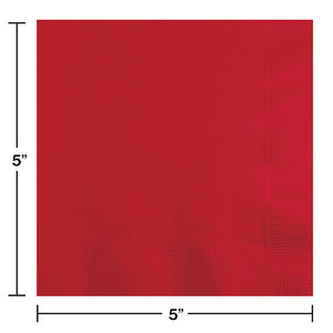 Bulk Pack of 60 Classic Red Beverage Napkins