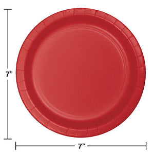 Bulk Pack of 24 Classic Red Paper Dessert Plates