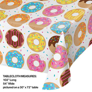 Bulk Pack of 2 Donut Time Plastic Tablecover, 54" X 102"