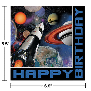 Bulk Pack of 32 Space Blast Birthday Napkins