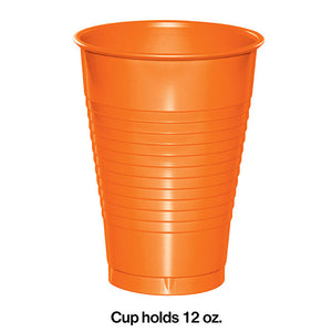 Bulk Pack of 40 Sunkissed Orange 12 Oz Plastic Cups