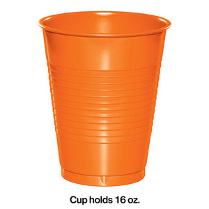 Bulk Pack of 40 Sunkissed Orange Plastic Cups