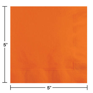 Bulk Pack of 100 Sunkissed Orange Beverage Napkin 2Ply