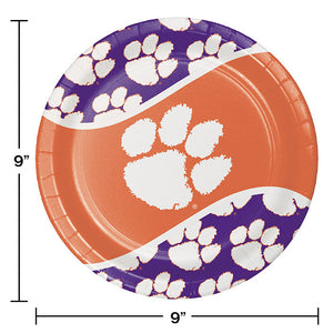 Bulk Pack of 16 Clemson Tigers Paper Plates