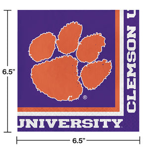 Bulk Pack of 40 Clemson Tigers Napkins