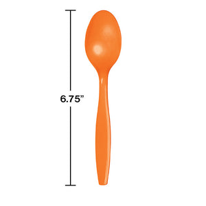 Bulk Pack of 100 Sunkissed Orange Plastic Spoons