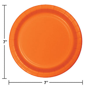 Bulk Pack of 48 Sunkissed Orange Paper Dessert Plates