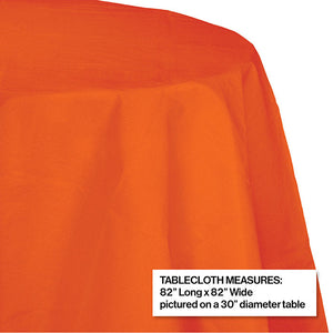 Bulk Pack of 2 Sunkissed Orange 82" Round Polylined Tissue Tablecover