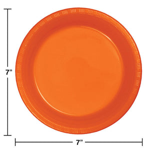 Bulk Pack of 40 Sunkissed Orange Plastic Dessert Plates