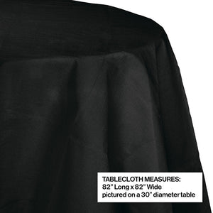 Bulk Pack of 2 Black Velvet 82" Round Polylined Tissue Tablecover