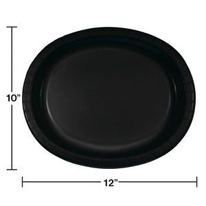 Bulk Pack of 16 Black Velvet Oval Platter 10" X 12"