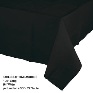 Bulk Pack of 2 Black Velvet Tablecover 54"X 108" Polylined Tissue