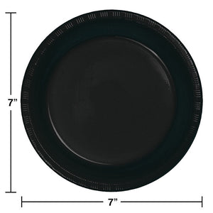 Bulk Pack of 40 Black Plastic Dessert Plates