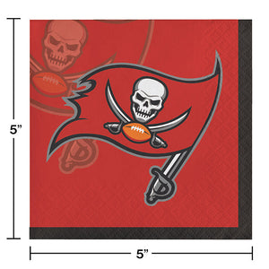 Bulk Pack of 48 Tampa Bay Buccaneers Beverage Napkins