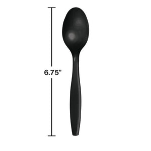 Bulk Pack of 48 Black Plastic Spoons