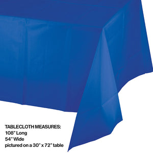 Bulk Pack of 3 Cobalt Plastic Tablecover 54" X 108"