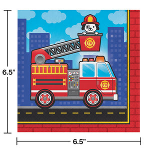 Bulk Pack of 32 Fire Truck Napkins