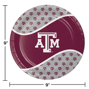 Bulk Pack of 16 Texas A & M Aggies Paper Plates