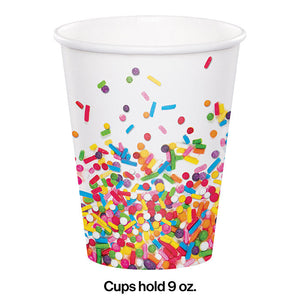 Bulk Pack of 16 Confetti Sprinkles Hot/Cold Paper Cups 9 Oz