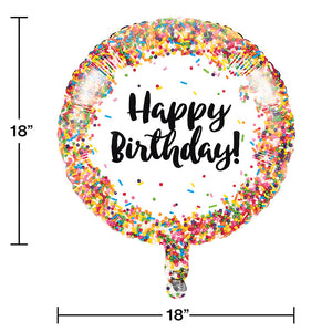 Bulk Pack of 2 Confetti Sprinkles Metallic Balloon 18"