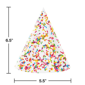 Bulk Pack of 16 Confetti Sprinkles Party Hats