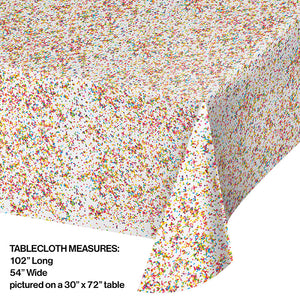 Bulk Pack of 2 Confetti Sprinkles Plastic Tablecover, 54" X 102"