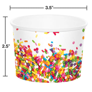 Bulk Pack of 12 Confetti Sprinkles Paper Treat Cup 9 Oz