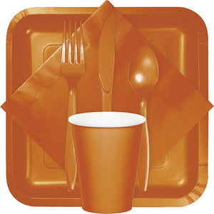 Bulk Pack of 48 Pumpkin Spice Orange Assorted Plastic Cutlery