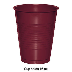 Bulk Pack of 40 Burgundy Red 16 Oz Plastic Cups