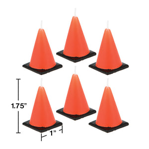 Bulk Pack of 12 Construction Cone Candles